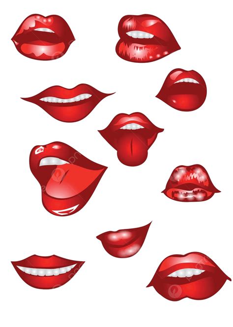 Set Bibir Mulut Close Up Bibir Vektor Mulut Merapatkan Bibir Png Dan Vektor Dengan Background