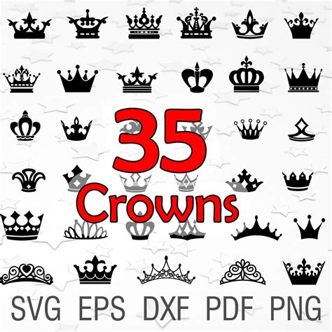 Crown Svg Crown Clipart Crown Silhouette Vector Crown For Etsy