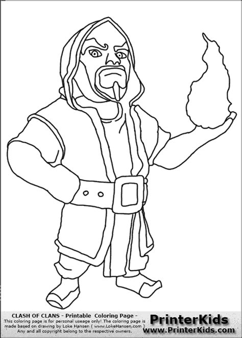 Clash Of Clans - Wizard - Coloring Page | Desenho ...