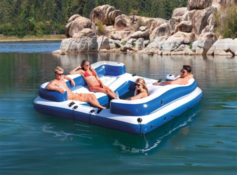 Intex Oasis Island Inflatable Lake River Seated Floating Water Lounge