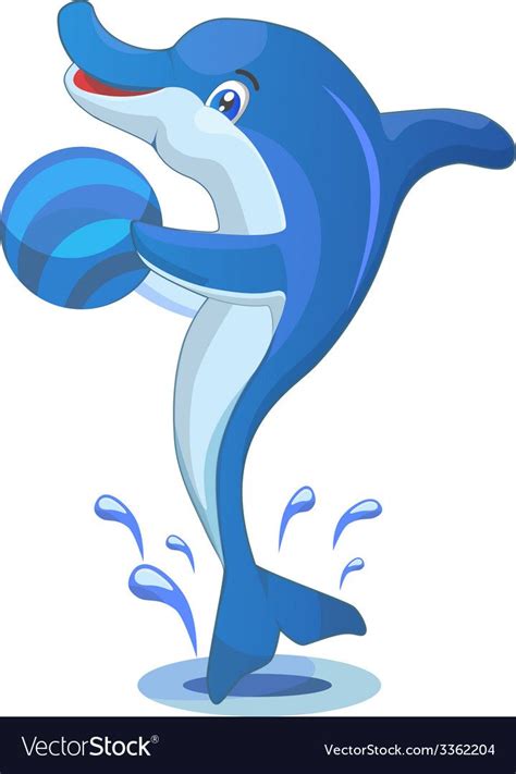 Dolphin with Ball Vector. Download a Free Preview or High Quality Adobe