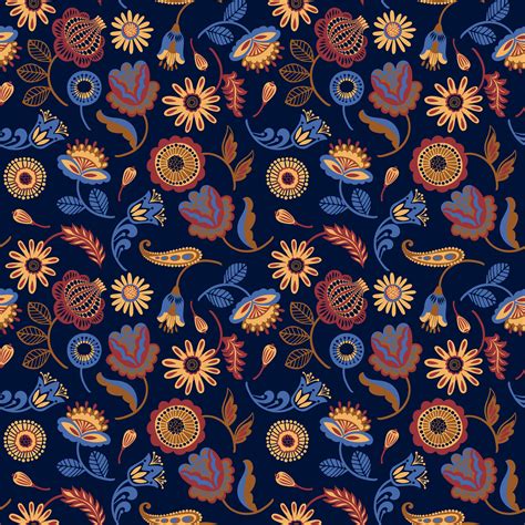 Folk floral seamless pattern. Modern abstract design 345221 Vector Art ...