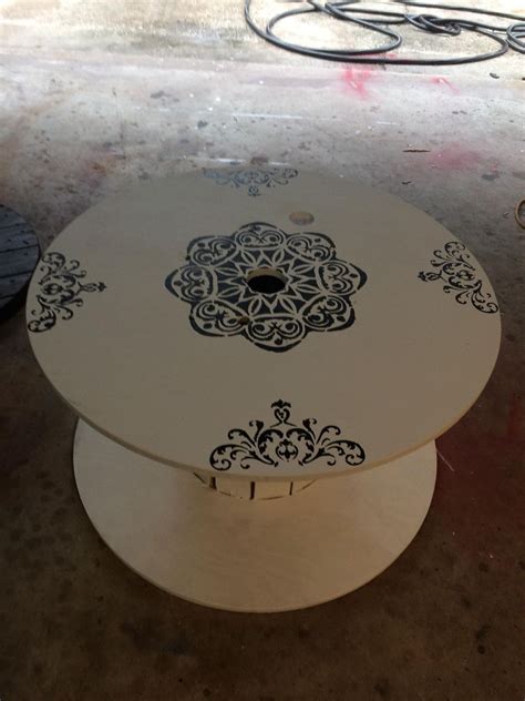 Just made this accent table.shabby chic? | Spool crafts, Spool tables, Wood spool tables
