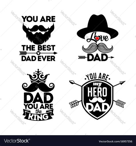 Logos And Cards With Typography About Dad Vector Image