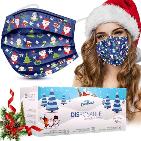 Christmas Themed Disposable Face Masks 50 Count Only 678