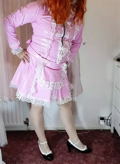 uk tv slut nottstvslut pink pvc maid and stockings sissy slut xhamster