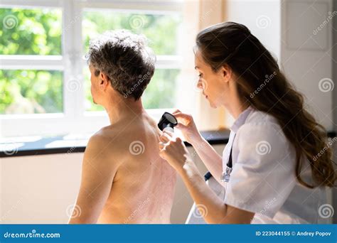 Dermatologist Checking Skin Allergy Stock Image Image Of