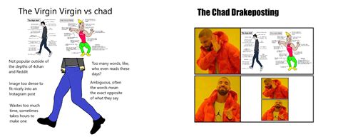 the virgin virgin vs chad vs the chad drakeposting virginvschad