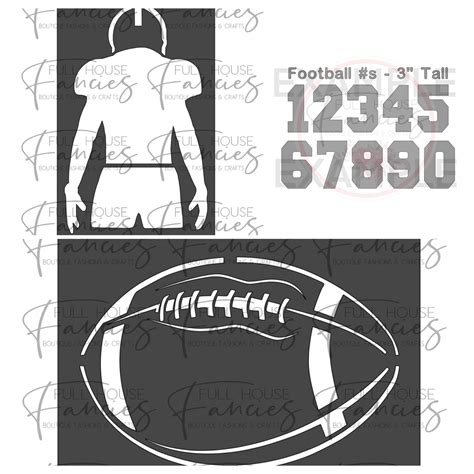Stencils Football Player Football Style 2 And Small Set Etsy