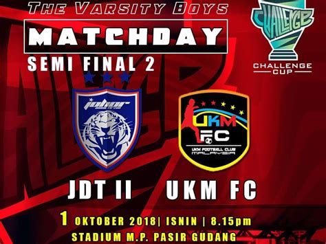 Sabtu 11 februari 9.00 malam, secara langsung di laman ini. Live Streaming JDT II vs UKM FC Challenge Cup 1.10.2018 ...
