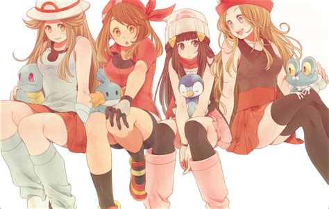 Dawn May Serena Piplup Leaf And 3 More Pokemon And 5 More Drawn