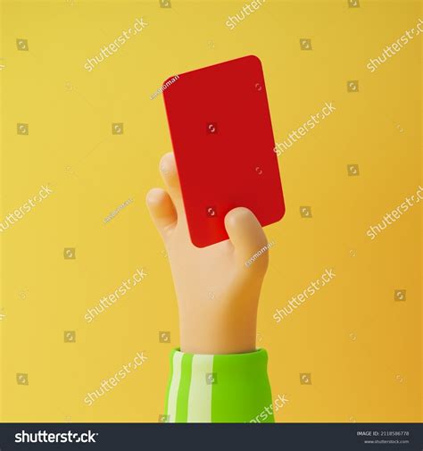 Athlete Cartoon Hand Showing Red Card Stock Illustration 2118586778