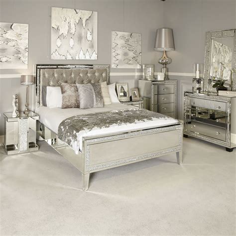 Diamond Glitz Mirrored King Size Bed Picture Perfect Home