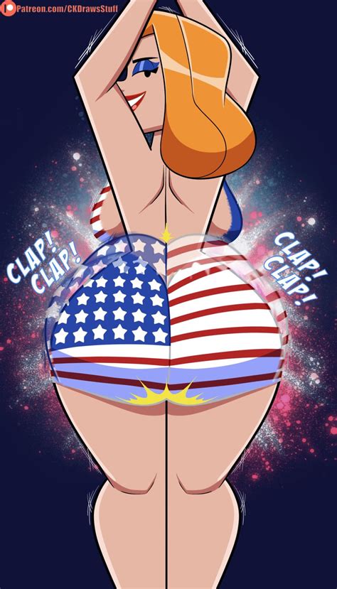 Rule 34 1girls 4th Of July American Flag Ass Ass Clapping Ass Shake Back Back View Backboob