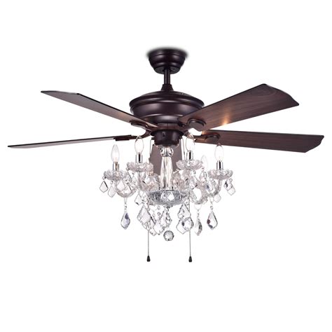 Double ball bearing speed (rpm) 370 power input (w) 75 operating voltage: Havorand 52-inch 5-Blade Ceiling Fan Crystal Chandelier ...