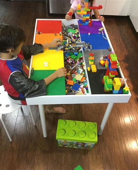 Large Building Bricks Table Kids Table With Storage Activity Table