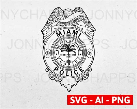 City Of Miami Police Department Badge Miami Florida Law Etsy