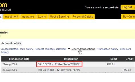 I was looking through my transaction history on my bank account this afternoon and saw that there was a transaction of $11.90 on october 8th under the name preauthorized debit paypal. Maybank Deposit Statement / Terms And Conditions Pdf ...