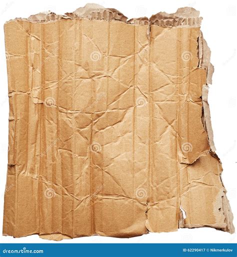 Crumpled Cardboard Stock Image Image Of Background Chunk 62290417