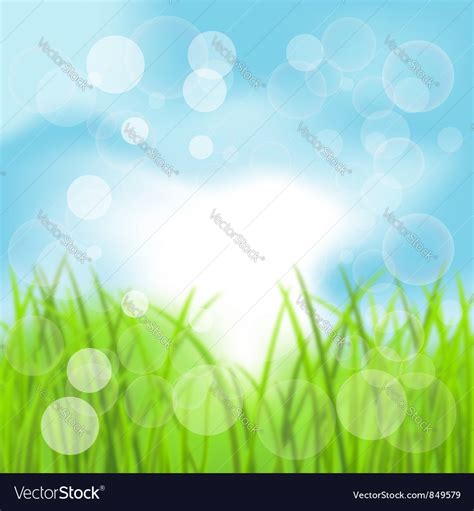 Spring Bokeh Background With Grass Royalty Free Vector Image