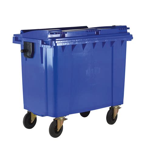 Industrial 4 Wheeled Bin With Lockable Lid 660 To 1100 Litres