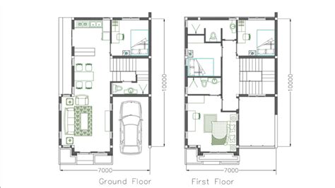 Interior Home Plan 7x10 Meter 4 Bedrooms Samphoas House Plan