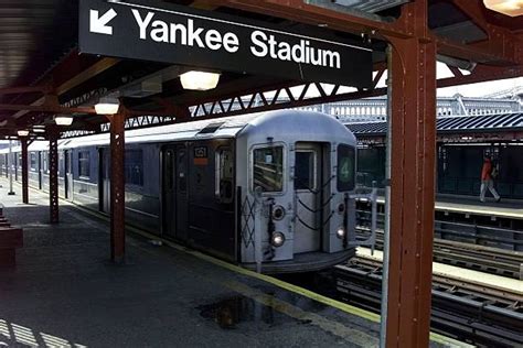 A Number Four Train Pulls Into The Yankee Stadium161st Street Station