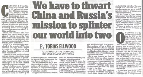 Tobias Ellwood Mp On Twitter The Chinese Spy Balloon Should Be Our