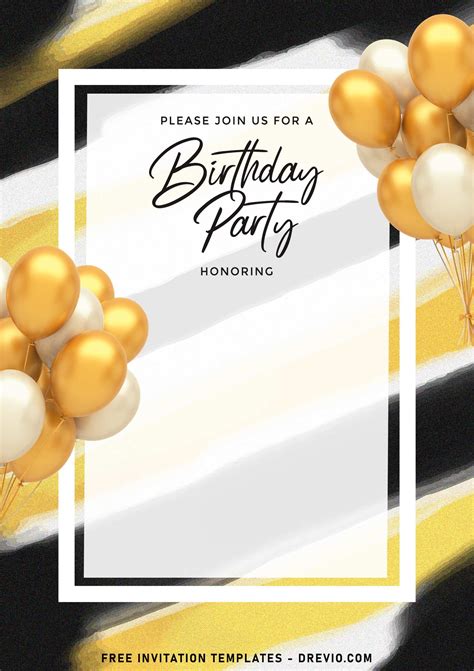 Free Printable Elegant Birthday Invitations