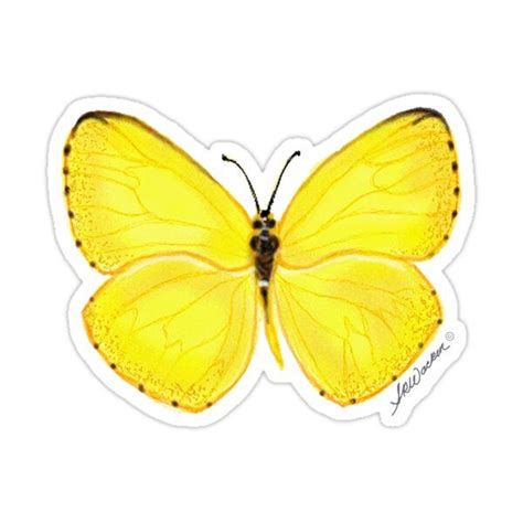 Yellow Butterfly Sticker By Srwdesign In 2021 Yellow