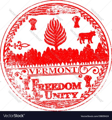 Vermont Seal Rubber Stamp Royalty Free Vector Image