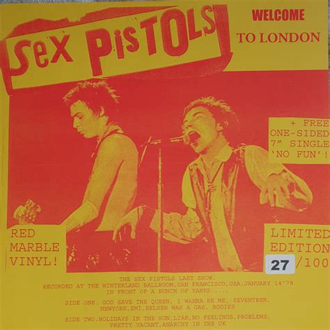 Sex Pistols Welcome To London Red Marbled Vinyl Discogs
