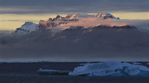 Wallpaper Landscape Sunset Sea Snow Winter Clouds Iceberg