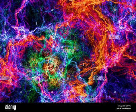 Colorful Plasma In Space Computer Generated Abstract Background Stock