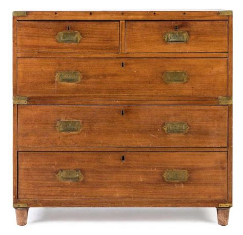 19th Century English Brass Bound Mahogany Campaign Chest Chests Of Drawers Furniture