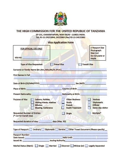 This can be done in 5 minutes. Tanzania Visa for Indian Citizens (India) - Chalo Africa