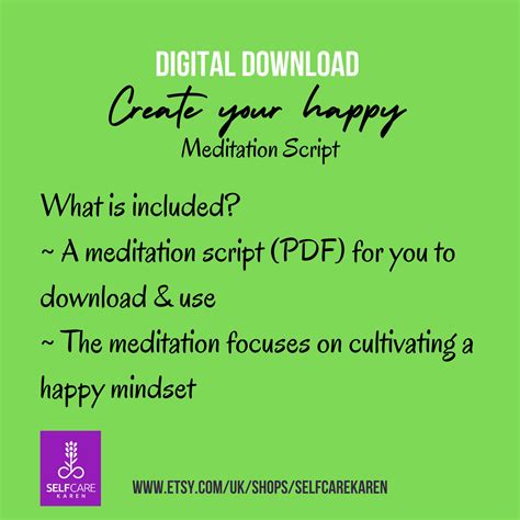 Create Your Happy Meditation Script Guided Happiness Etsy Uk
