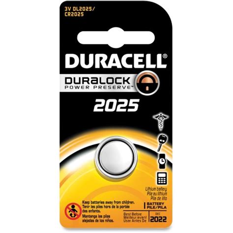 Duracell Coin Cell Lithium 3v Battery Dl2025 Dur66390