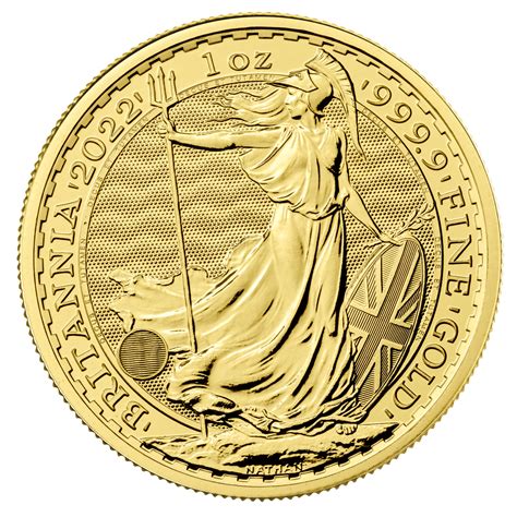 Britannia 2022 1 Oz Gold Bullion Coin 9999 Fine Gold