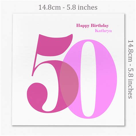 50th birthday card for her personalised 50th happy birthday etsy