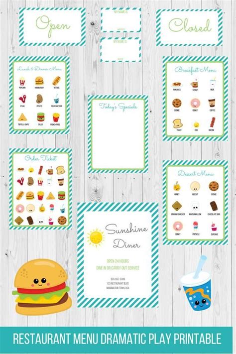 Diner Menu Menu Restaurant Play Menu Menu Pdf Menu Cover Preschool