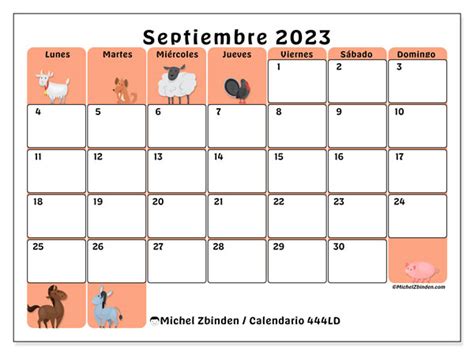 Calendario Septiembre De 2023 Para Imprimir “444ld” Michel Zbinden Es