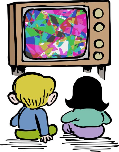 Children Watching Television Clipart