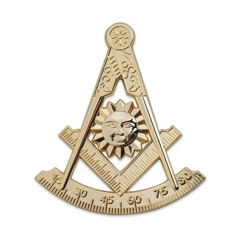 Past Master Masonic Auto Emblem Gold 3 Tall Tme Emb 0