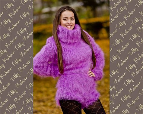 Purple Mohair Bodysuit Hand Knit Mohair Sweater Fetish Etsy Australia