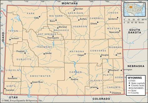 State and County Maps of Wyoming