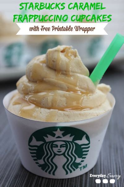 Starbucks Caramel Frappuccino Cupcakes With Free Printable Wrapper