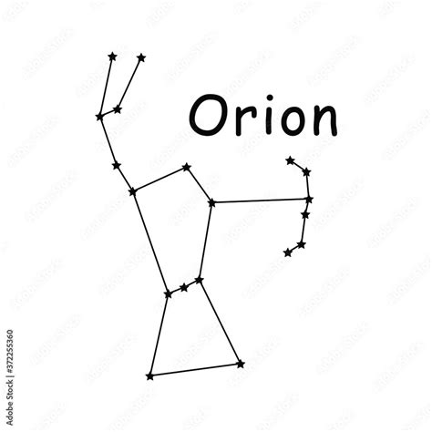 Orion Constellation Stars Vector Icon Pictogram With Description Text