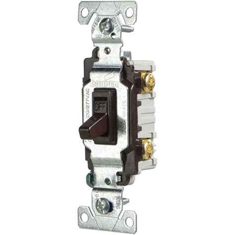 Eaton 15 Amp Single Pole Brown Toggle Light Switch At