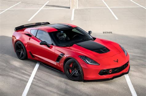 Torch Red C7 Corvette Z06 Looks Great On 20 Inch Black Alloys